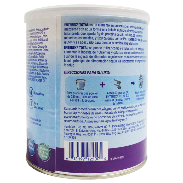 Enterex Total Vainilla Suplemento Alimenticio X 400G