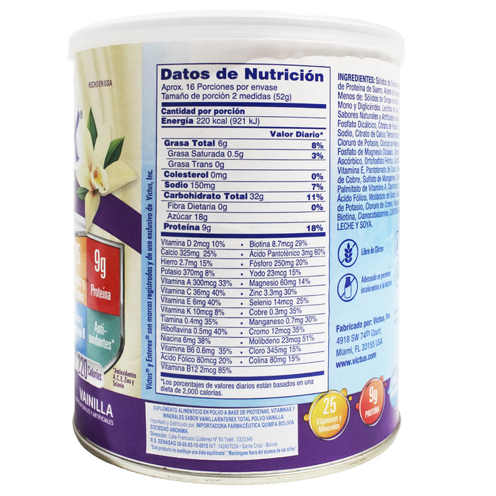 Enterex Total Vainilla Suplemento Alimenticio X 400G