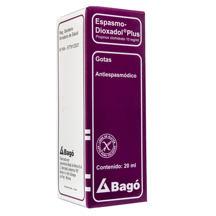 Espasmo Dioxadol Plus 10Mg Gotas X20ml Propinoxato