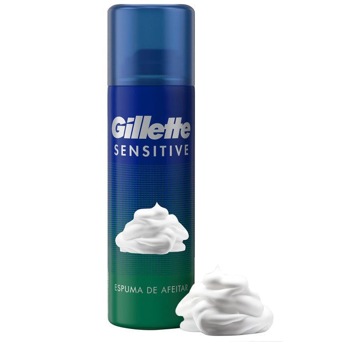 Lata de espuma de afeitar Gillette Sensitive, 155ml.