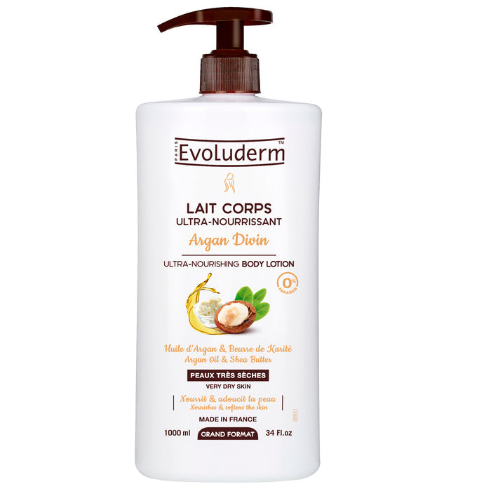 Loción corporal Evoluderm Argán Divin 1L.
