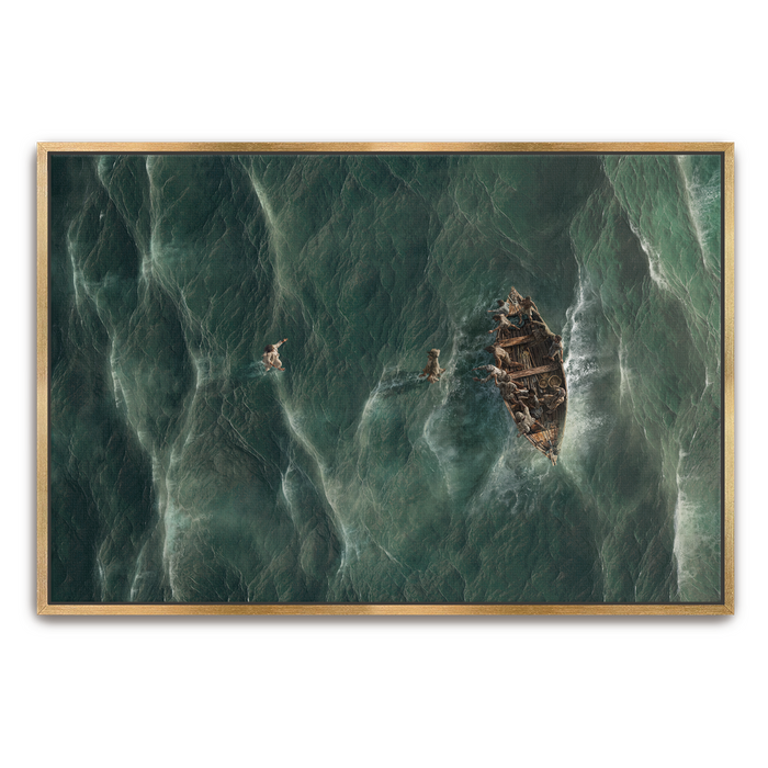 Framed Canvas / 30X46 / Thin Gold