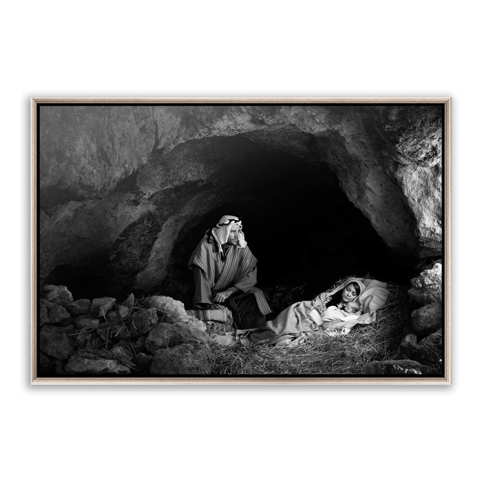 Joseph protector of Jesus Christ. 'Father' realistic Christian art photo on metal with silver frame by Reflections of Christ.