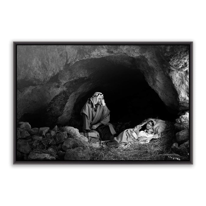 Joseph protector of Jesus Christ. 'Father' realistic Christian art photo on metal with black frame by Reflections of Christ.