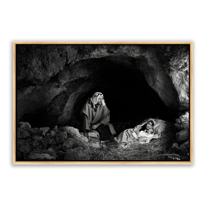 Joseph protector of Jesus Christ. 'Father' realistic Christian art photo on canvas with gold frame by Reflections of Christ.