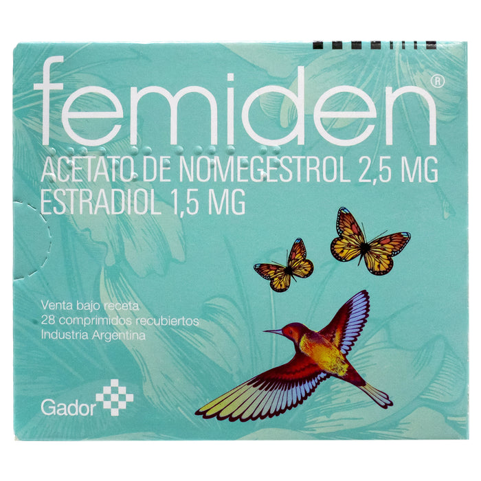 Femiden Nomegestrol Acetato 2.5Mg Y Estradiol 1.5Mg X 28 Tabletas