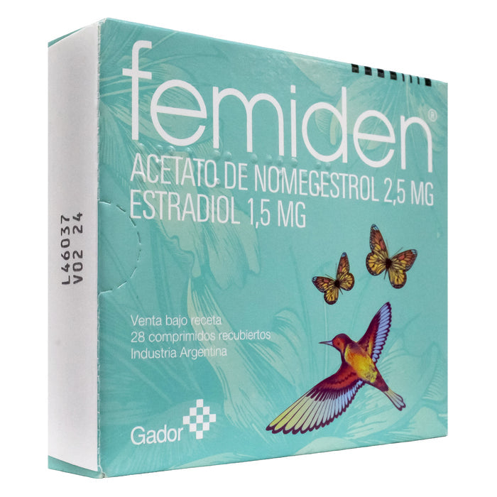 Femiden Nomegestrol Acetato 2.5Mg Y Estradiol 1.5Mg X 28 Tabletas