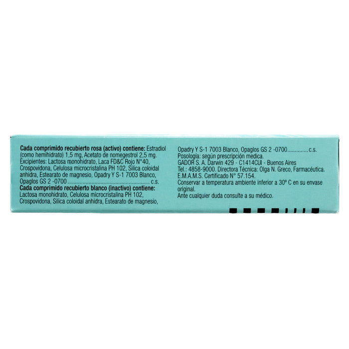 Femiden Nomegestrol Acetato 2.5Mg Y Estradiol 1.5Mg X 28 Tabletas