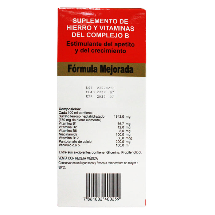 Ferro B Complex Jarabe Hierro Y Vitaminas X 240Ml
