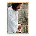 Resurrected Jesus Christ images. 'First Instinct' realistic Christian paintings on canvas with gold frame by Reflections of Christ.
