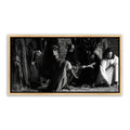 "Jesus Christ 'First Stone' story. Modern Christian art work on canvas with gold frame by Reflections of Christ.
