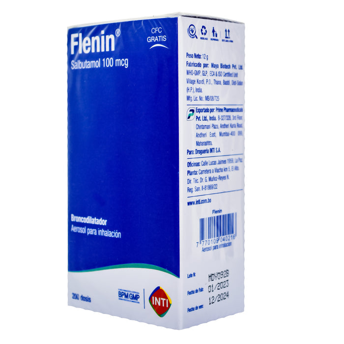 Flenin 100Mcg Aerosol Salbutamol X 200 Dosis