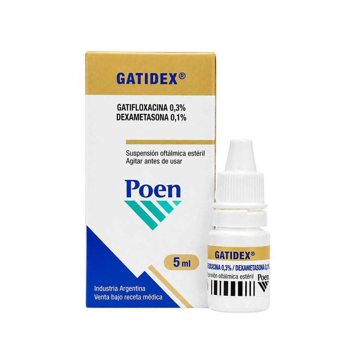 Gatidex Colirio Gatifloxacina 03% Dexametasona 01% X 5Ml