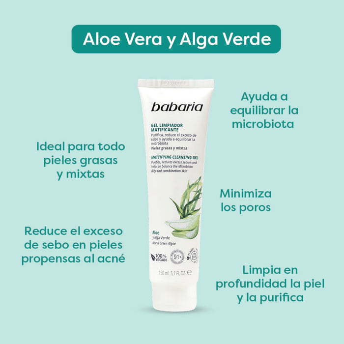 Gel Limpiador Babaria Matificante Aloe X 150Ml