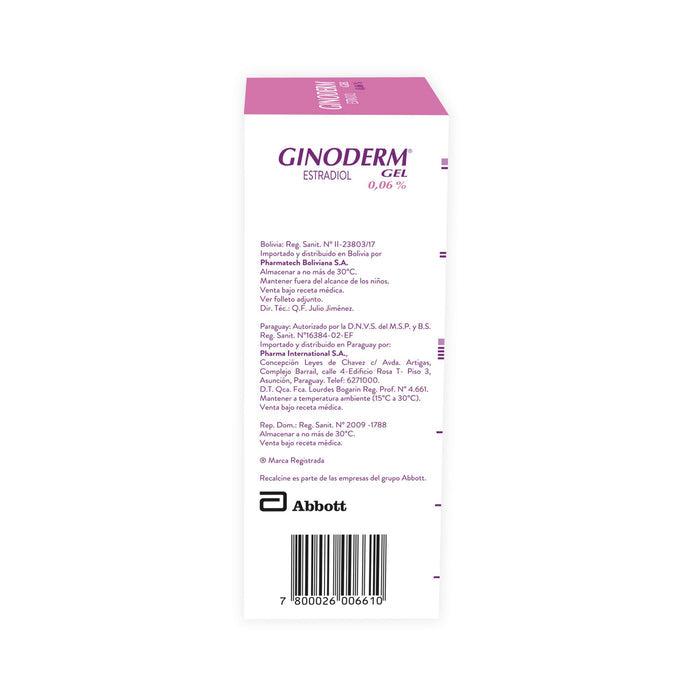 Ginoderm Gel Estradiol 0.06% 60 Dosis X 95G