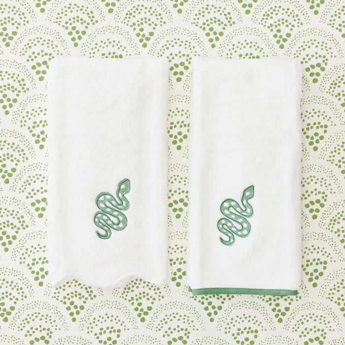 Green Snake Scallop Hand Towel