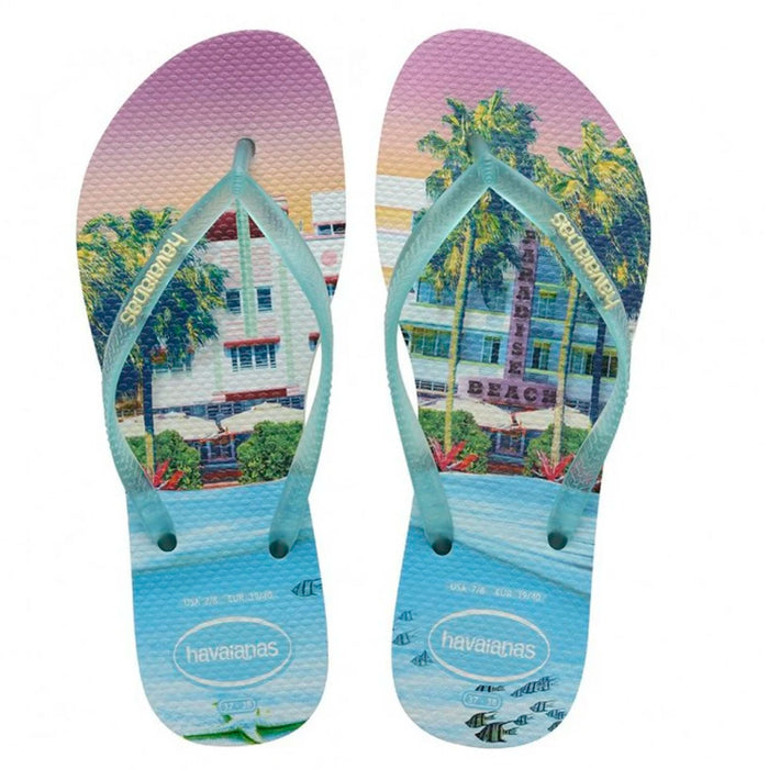 Havaianas Slim Paisaje Blanco Verde Talla 37-38