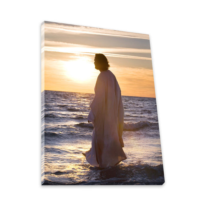 Jesus Christ 'He Came Unto Them' silhouette. Realistic Christian wall art on canvas by Reflections of Christ.