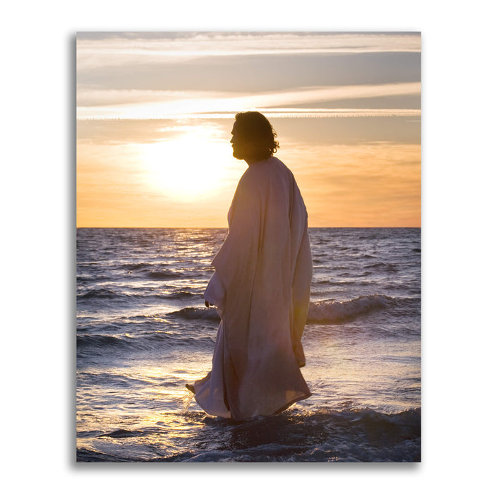 Jesus Christ 'He Came Unto Them' silhouette. Realistic Christian wall art on metal by Reflections of Christ.