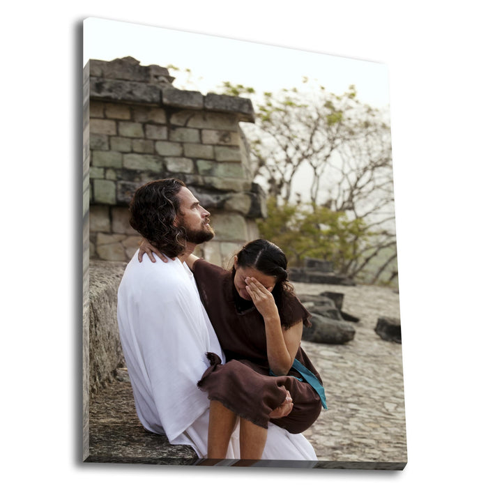 Modern Christian photo. 'Healing in His Wings' Savior Jesus on canvas print by Reflections of Christ.