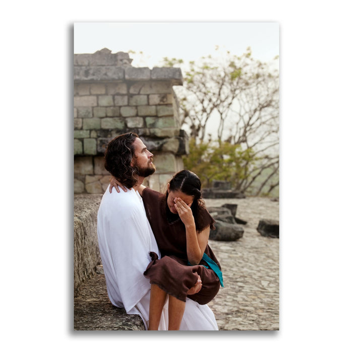 Modern Christian photo. 'Healing in His Wings' Savior Jesus on metal print by Reflections of Christ.