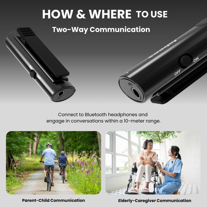 HearLink 3-in-1 Wireless Audio Transmitter & Personal Sound Amplifier