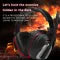HUHD wireless gaming headset - red gaming setup