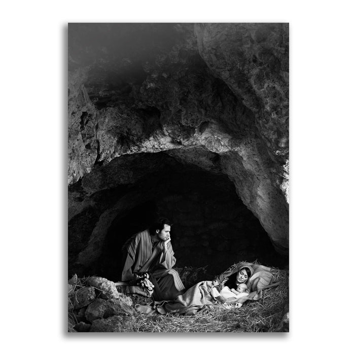 Jesus Christ birth scene. 'Husband' modern Christian wall art on metal by Reflections of Christ.