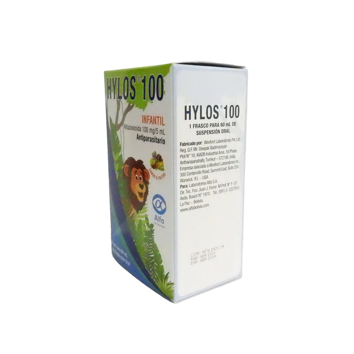 Hylos 100Mg 5Ml Suspensión Nitazoxanida X 60Ml