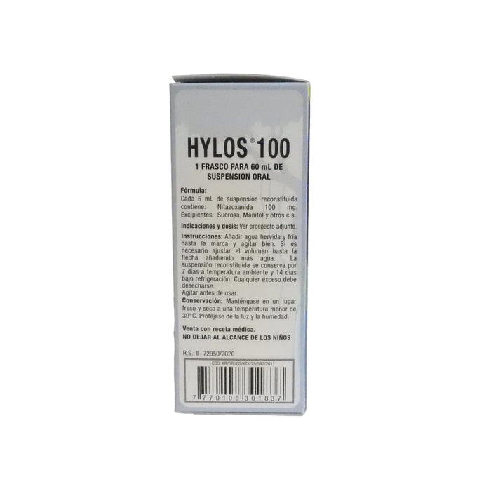 Hylos 100Mg 5Ml Suspensión Nitazoxanida X 60Ml