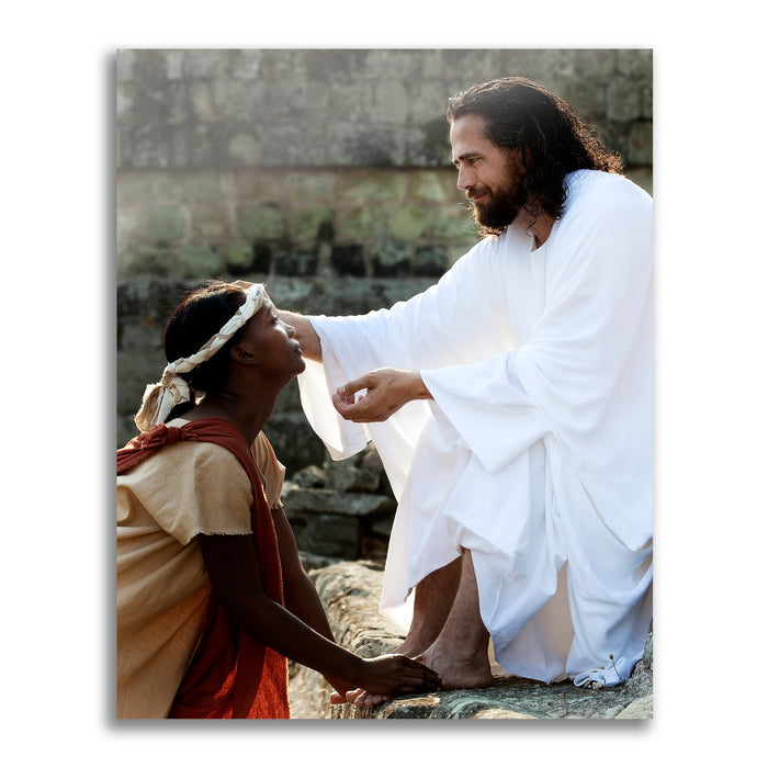 Jesus Christ 'I Perceive' comfort. Realistic Christian art work on metal by Reflections of Christ.