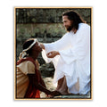 Jesus Christ 'I Perceive' comfort. Realistic Christian art work on canvas with gold frame by Reflections of Christ.