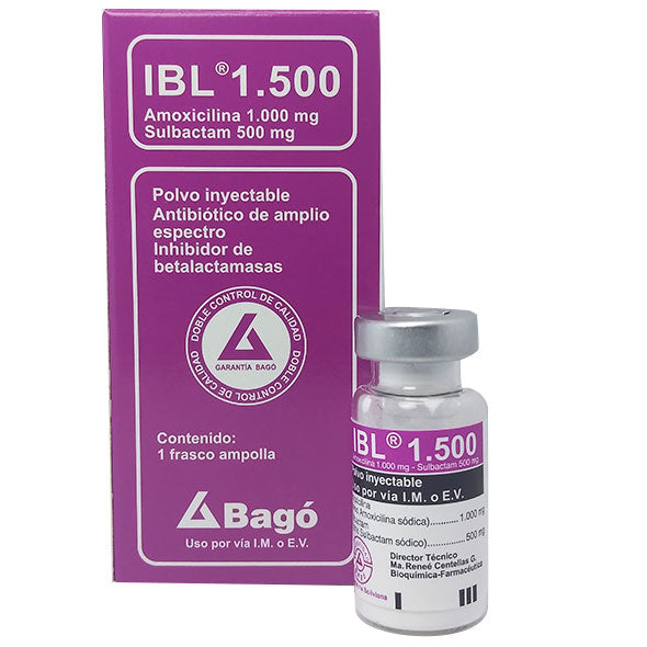 Ibl Amoxicilina Sodica 1000Mg Y Sulbactam Sodico 500Mg X Ampolla