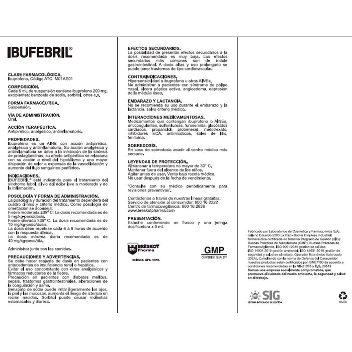 Ibufebril 200Mg 5Ml Susp X 100Ml Ibuprofeno
