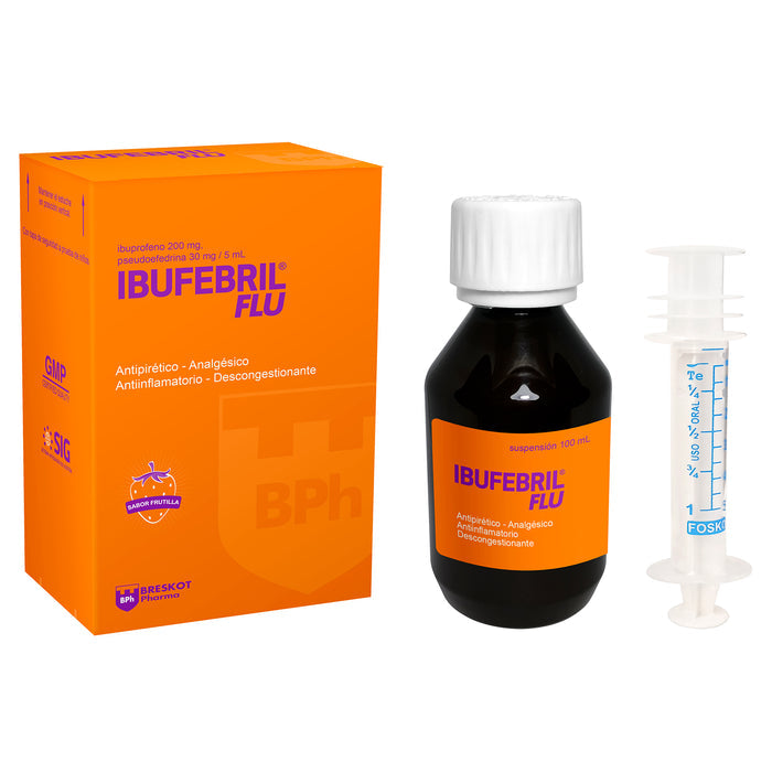Ibufebril Flu Ibuprofeno 200 Pseudoefedrina 30Mg Suspensión X 100Ml