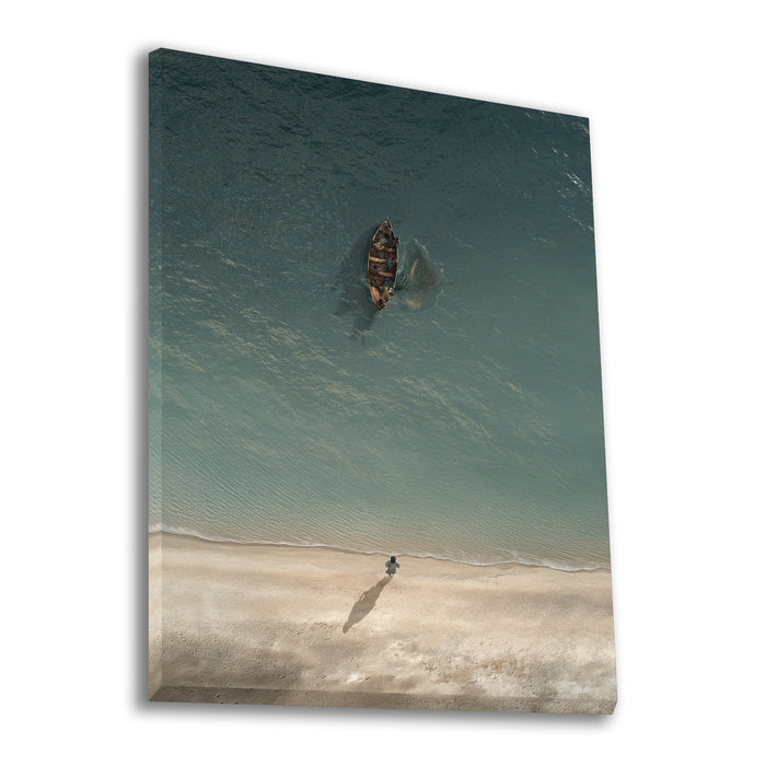 Jesus Christ 'Before the Catch' boat scene. Modern realistic Christian paintings on canvas by Reflections of Christ.