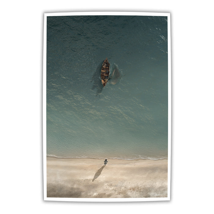 Jesus Christ 'Before the Catch' boat scene. Modern realistic Christian paintings on canvas by Reflections of Christ.