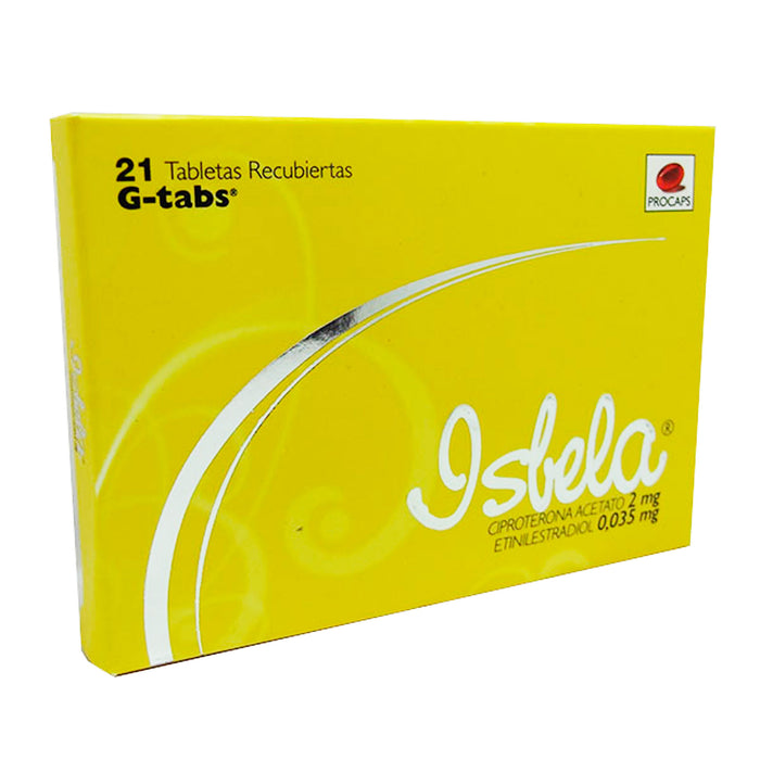 Isbela G-Tabs Ciproterona Acetato 2Mg Y Etinil Estradiol 0.035Mg X 21 Comprimidos