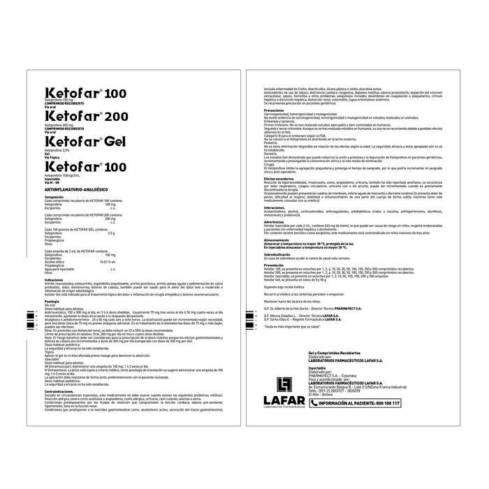 Ketofar Gel Ketoprofeno 0.025 X 50G