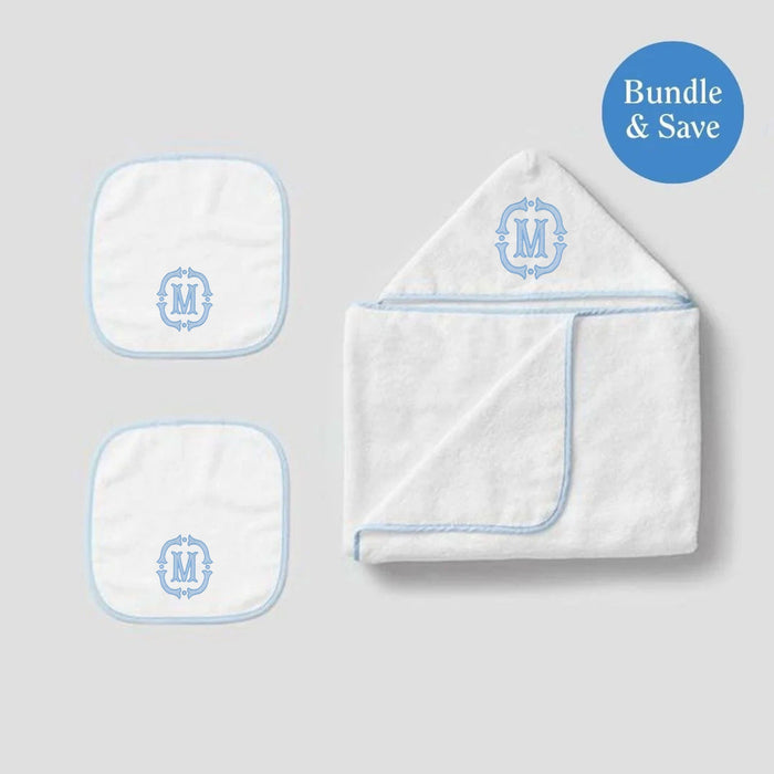 Light Blue Gingham on White / Applique