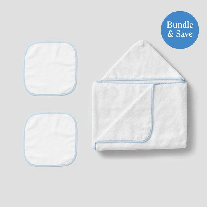 Light Blue Gingham on White / No Embroidery