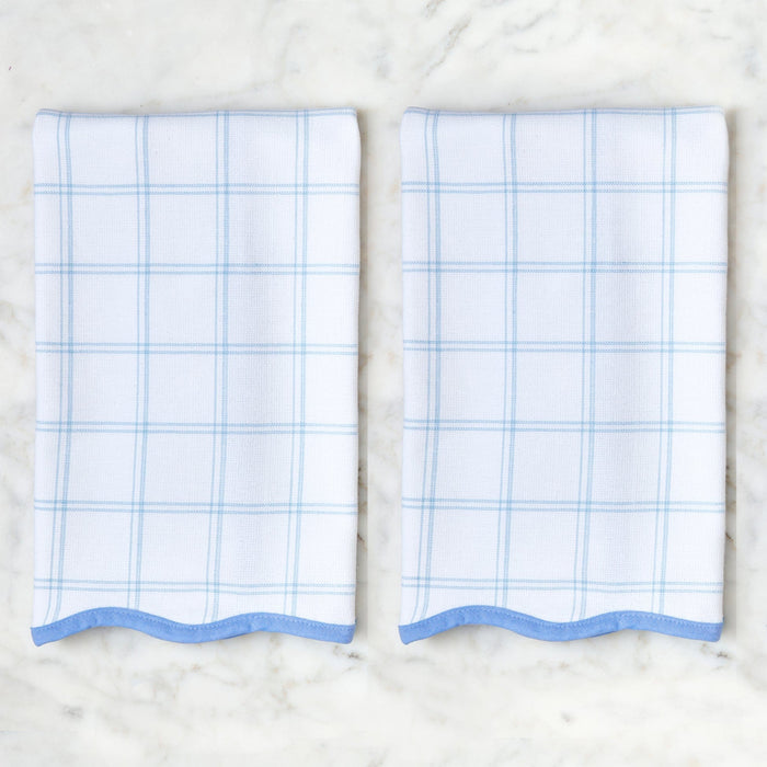 French Blue Windowpane / No Embroidery