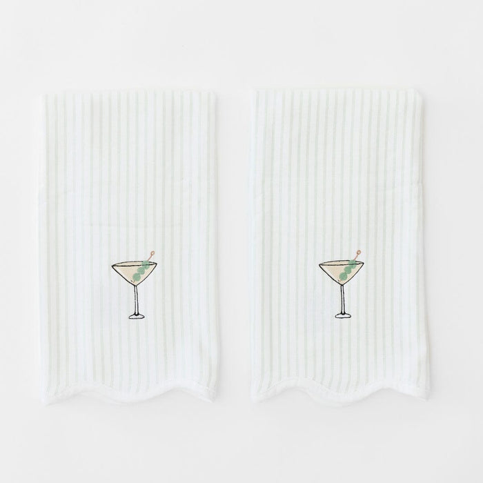Martini on Green Pinstripe / No Embroidery