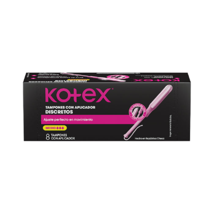 Kotex Tampones Con Aplicador Tamaño Medio X 8 Unidades