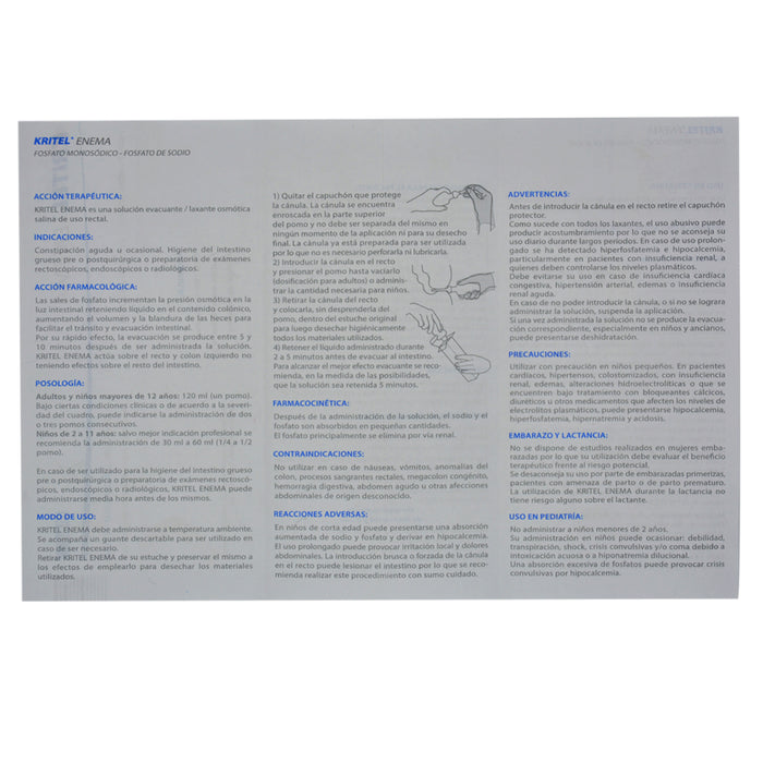 Kritel Enema Fosfato Monodosico Disodico X 135Ml