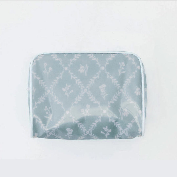 photo of the large patterned toiletry bag archive in Blue Trellis