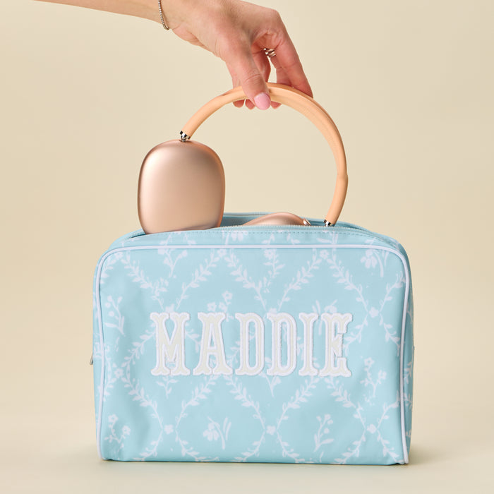 Blue Trellis / No Embroidery