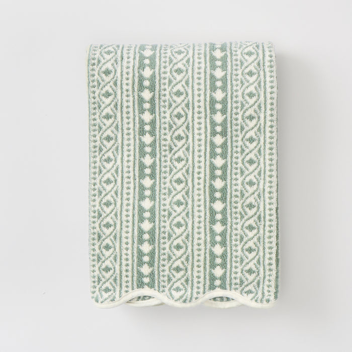 Leah O'Connell x Weezie Patterned Scallop Bath Towel