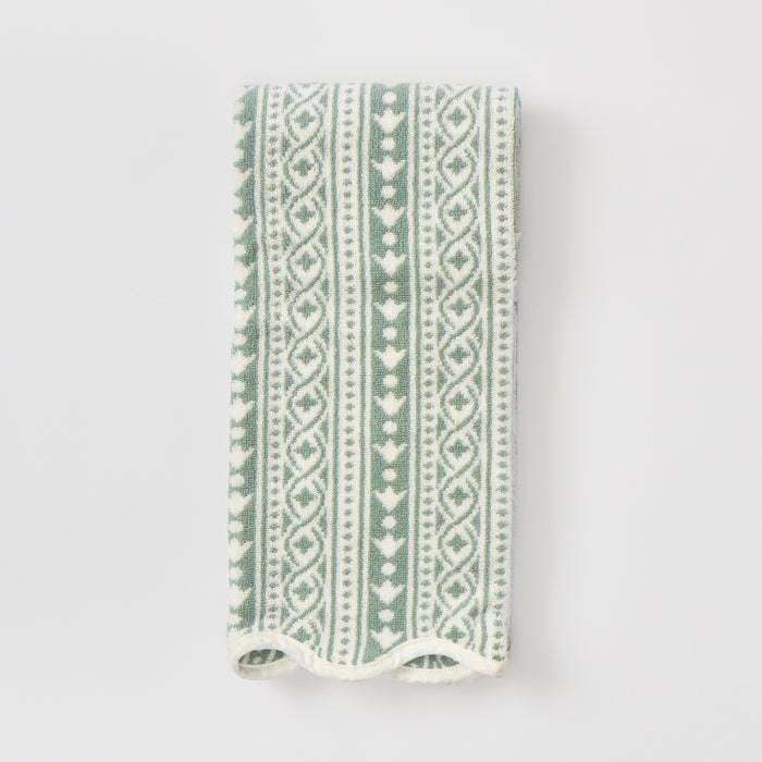 Leah O'Connell x Weezie Patterned Scallop Hand Towels (pair)