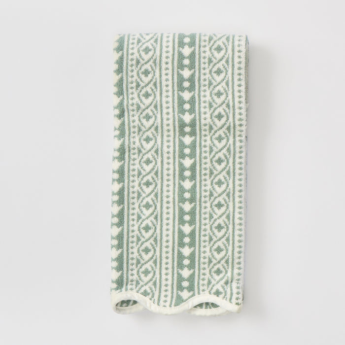 Leah O'Connell x Weezie Patterned Scallop Hand Towels (pair)
